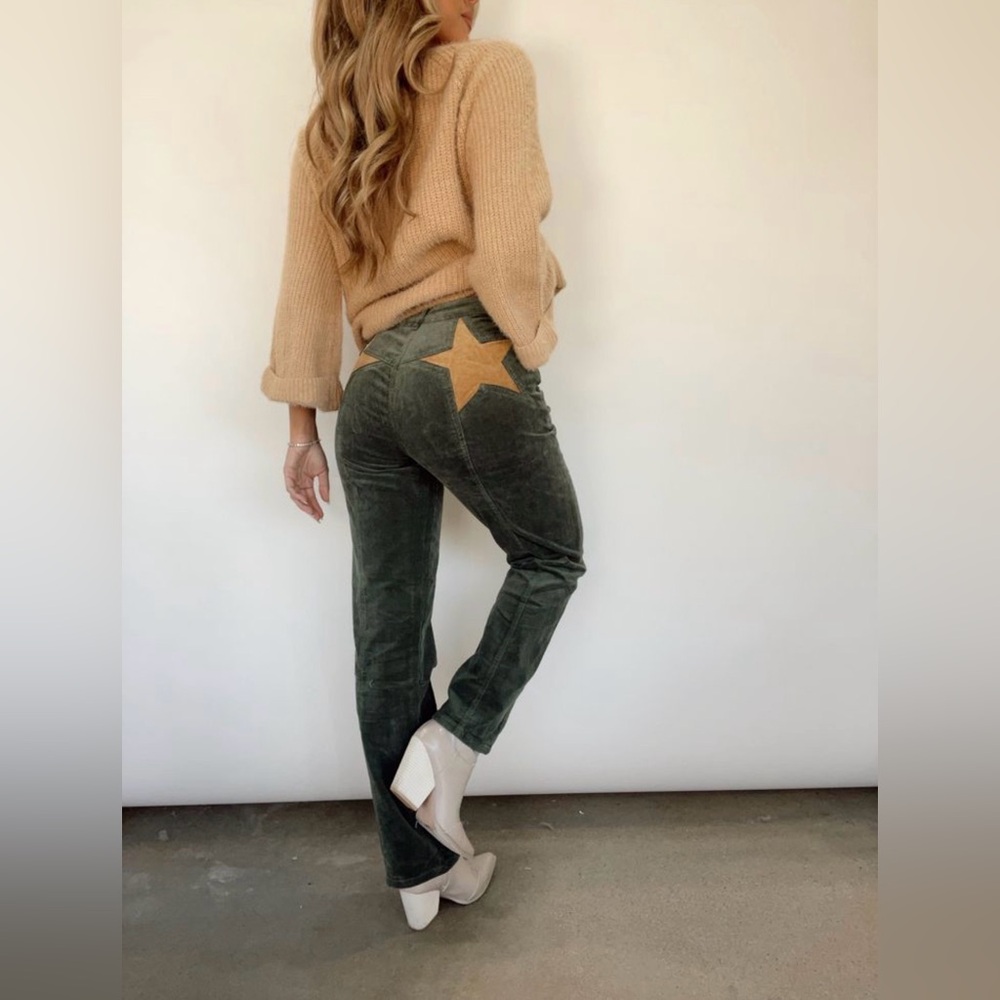 NWOT Star Corduroy Pants- L / Forest Green